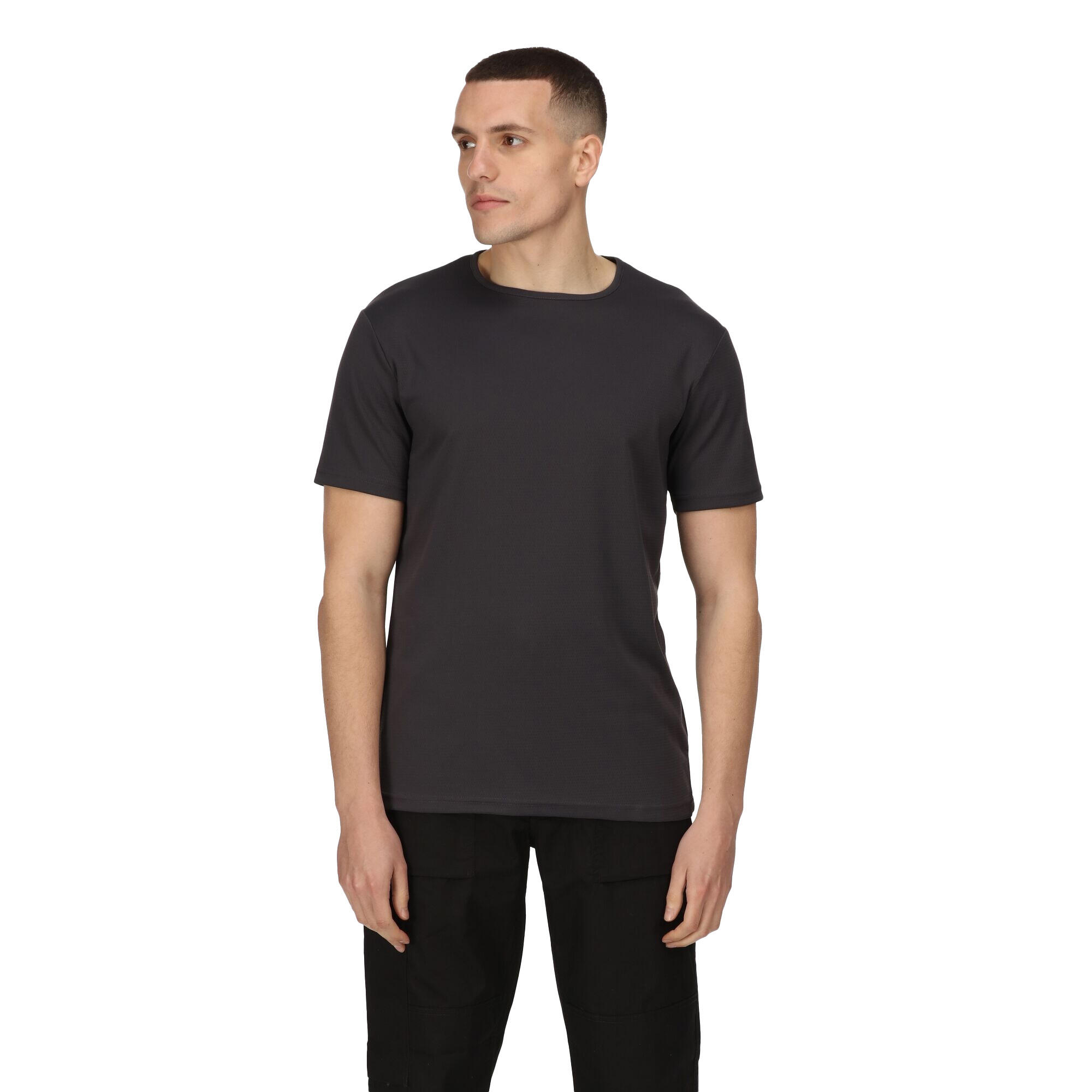 Mens Pro Reflective Moisture Wicking TShirt (Seal Grey) 3/5