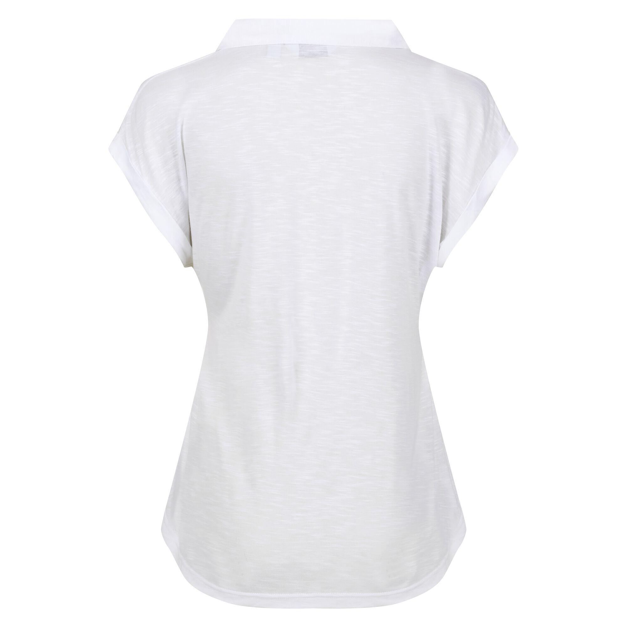 Womens/Ladies Lupine Collared TShirt (White) 2/5