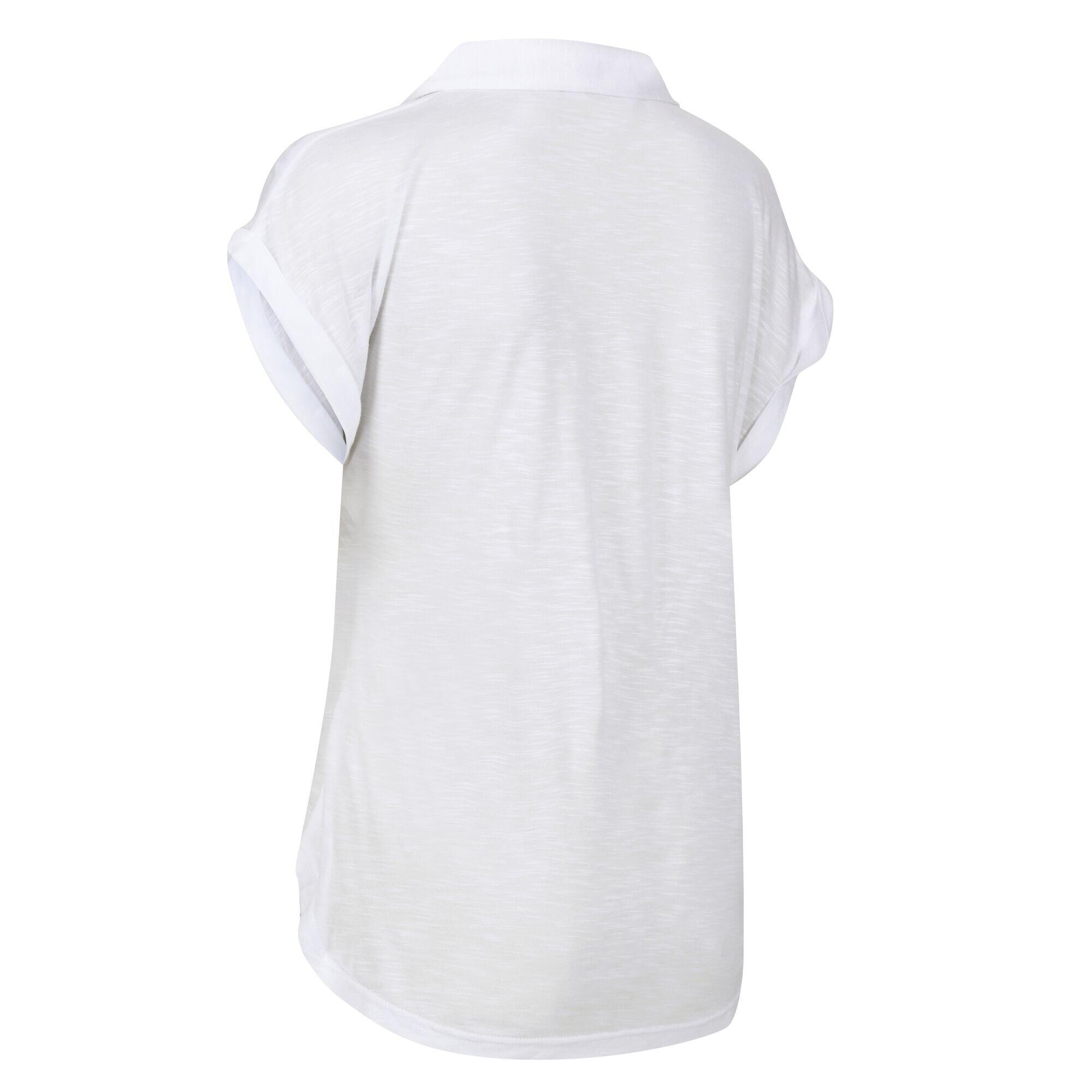 Womens/Ladies Lupine Collared TShirt (White) 4/5