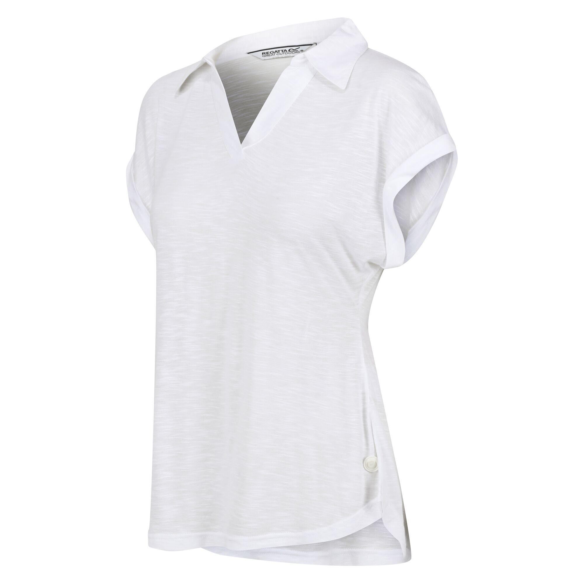 Womens/Ladies Lupine Collared TShirt (White) 3/5