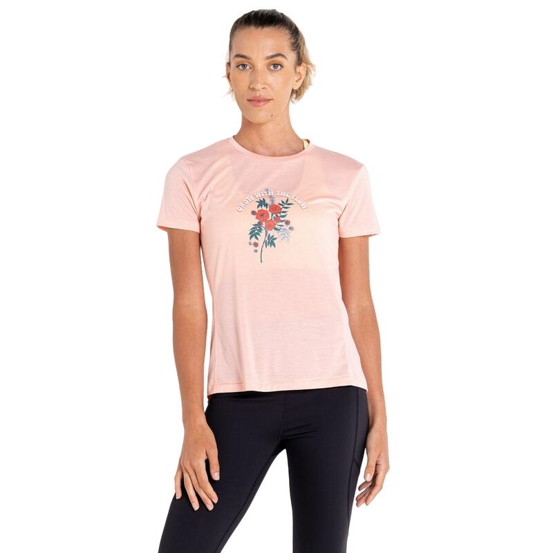 Tshirt GROW WITH THE FLOW Femme (Rose abricot pâle)