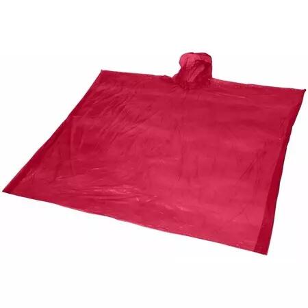 Poncho De Pluie Taille Unique Rouge Transparent
