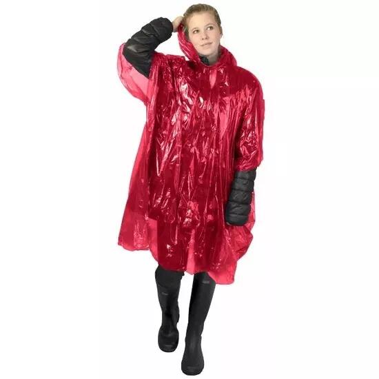 Regenponcho Einheitsgröße Rot Transparent