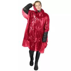 Poncho De Pluie Taille Unique Rouge Transparent