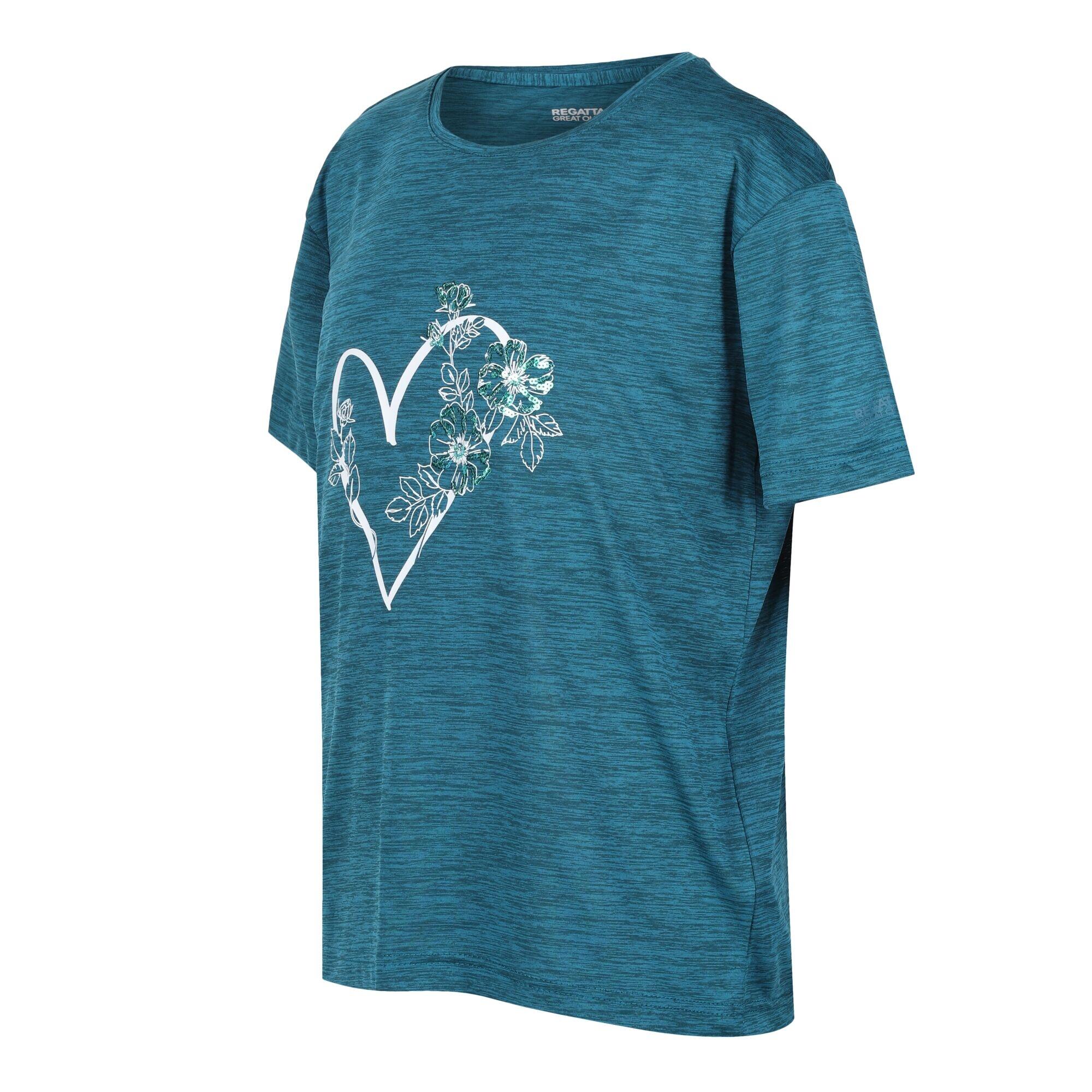 Childrens/Kids Findley Keep Going Heart Marl TShirt (Gulfstream) 3/5
