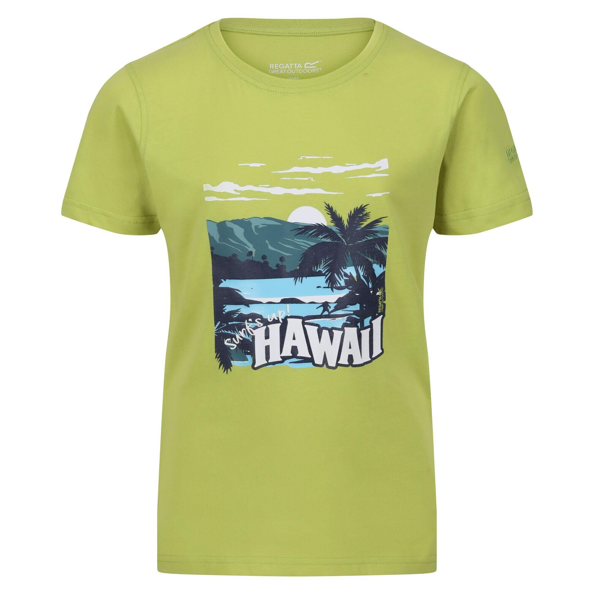 REGATTA Childrens/Kids Bosley VI Hawaii TShirt (Green Algae)