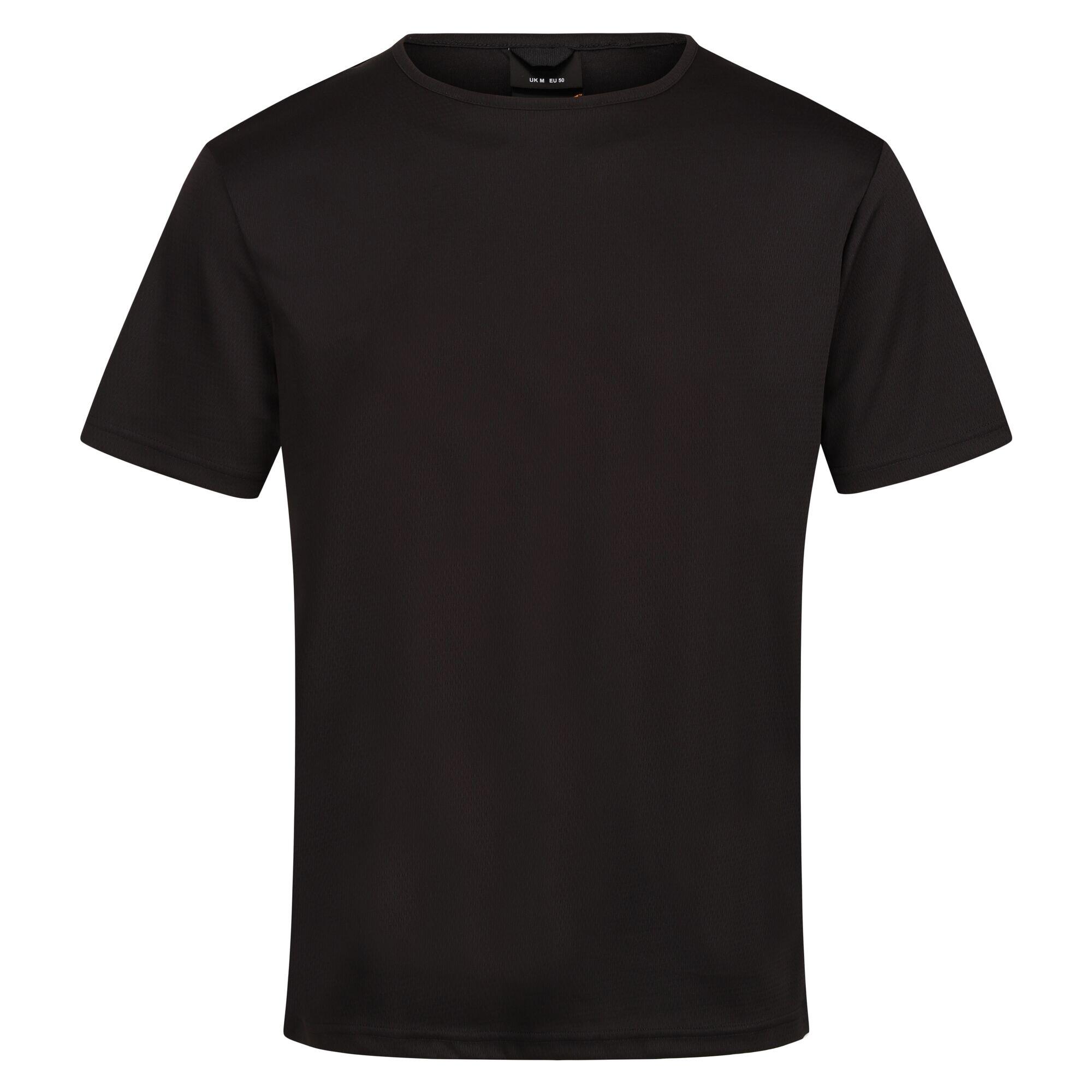 REGATTA Mens Reflective Moisture Wicking TShirt (Black)