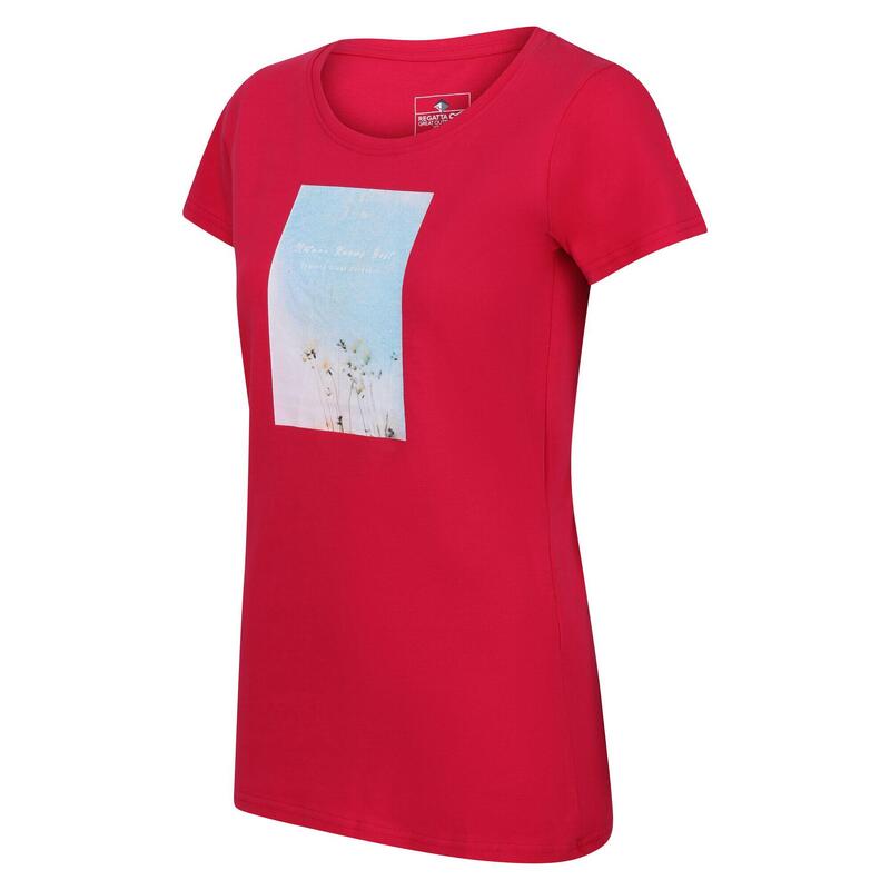 Camiseta Breezed III Floral para Mujer Poción Rosa