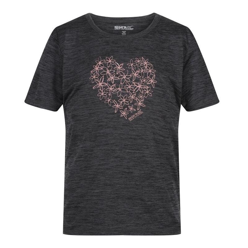 Camiseta Alvarado VII Corazón de Jaspeada para Niños/Niñas Gris Seal