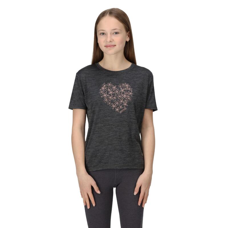 Camiseta Alvarado VII Corazón de Jaspeada para Niños/Niñas Gris Seal