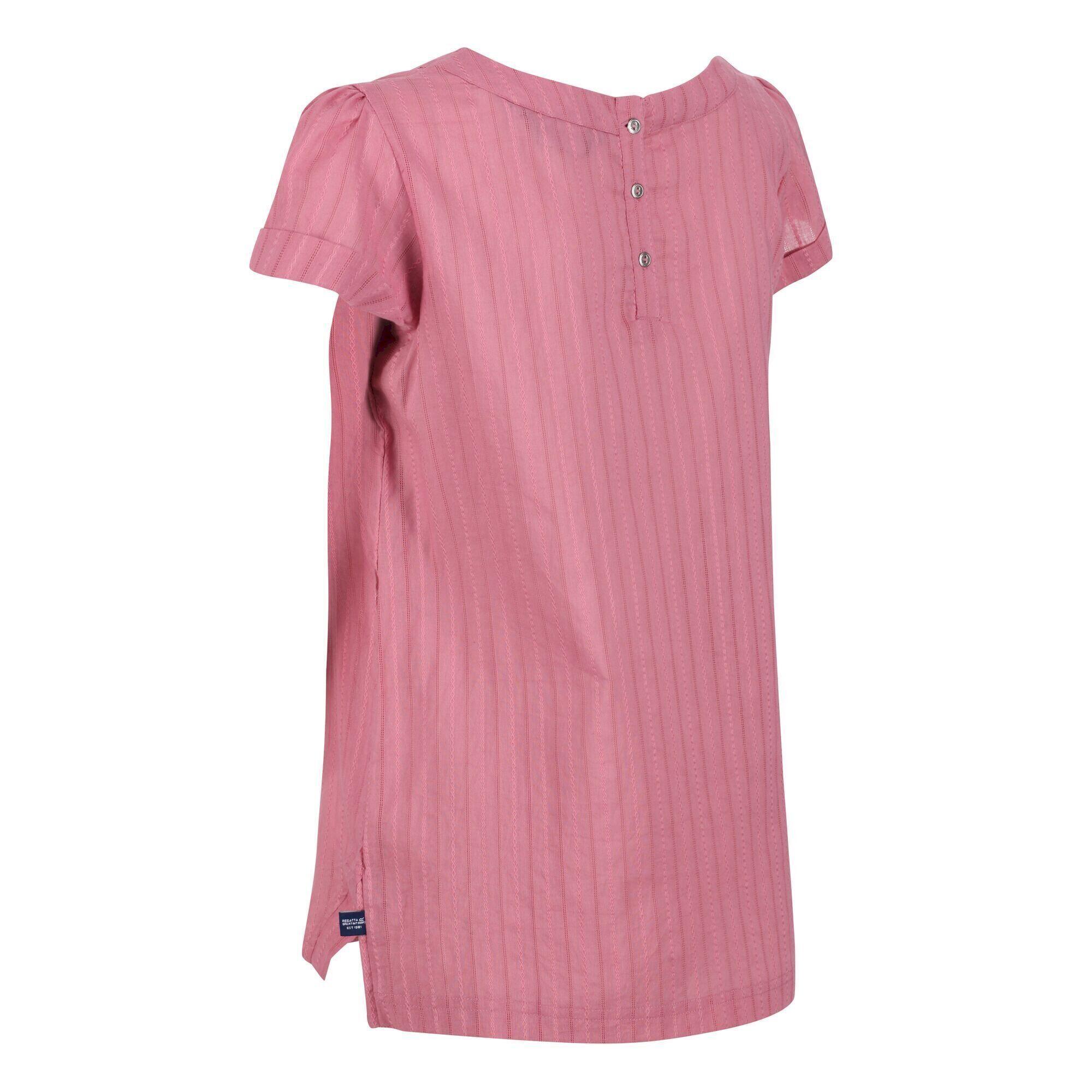 Womens/Ladies Jaelynn Dobby Cotton TShirt (Heather Rose) 3/5