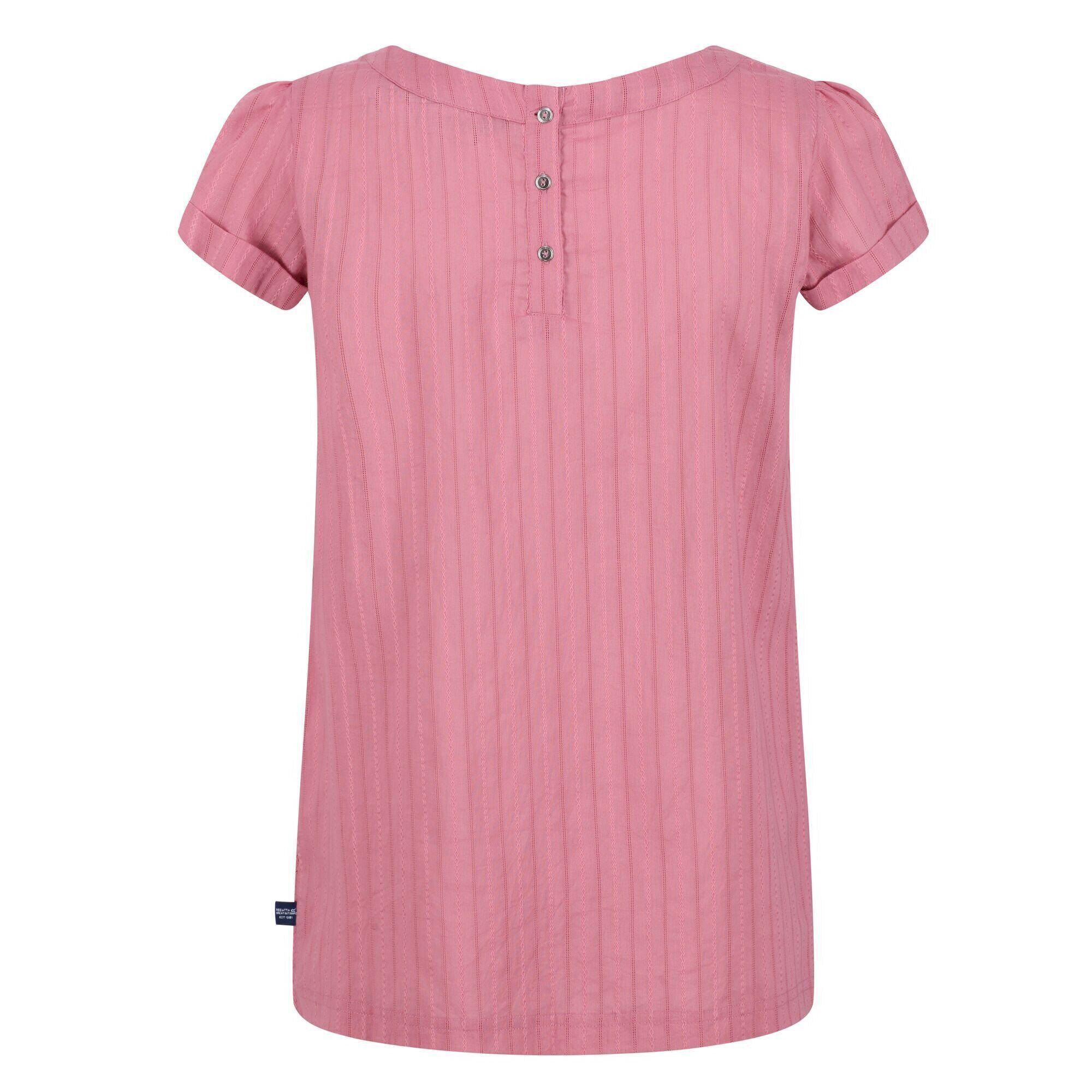 Womens/Ladies Jaelynn Dobby Cotton TShirt (Heather Rose) 2/5