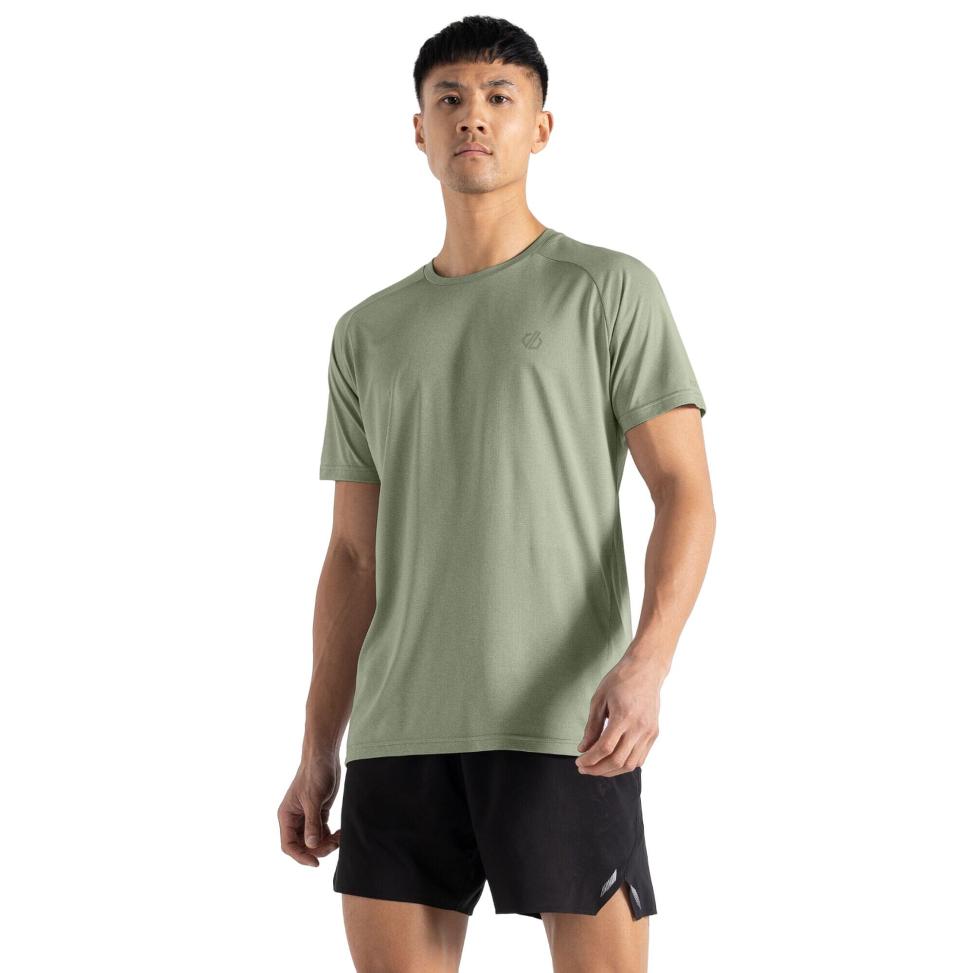 Mens Accelerate Marl TShirt (Oil Green) 3/5