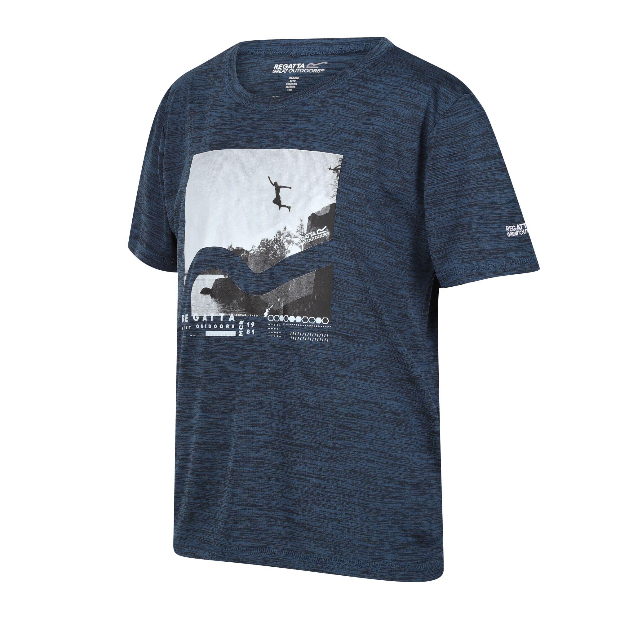 Childrens/Kids Alvarado VII Jumping TShirt (Blue Wing Marl) 3/5