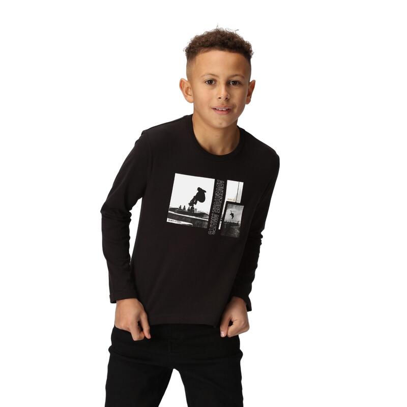 Kinderen/Kinderen Wenbie III Schaatsscène Tshirt met lange mouwen (Zwart)