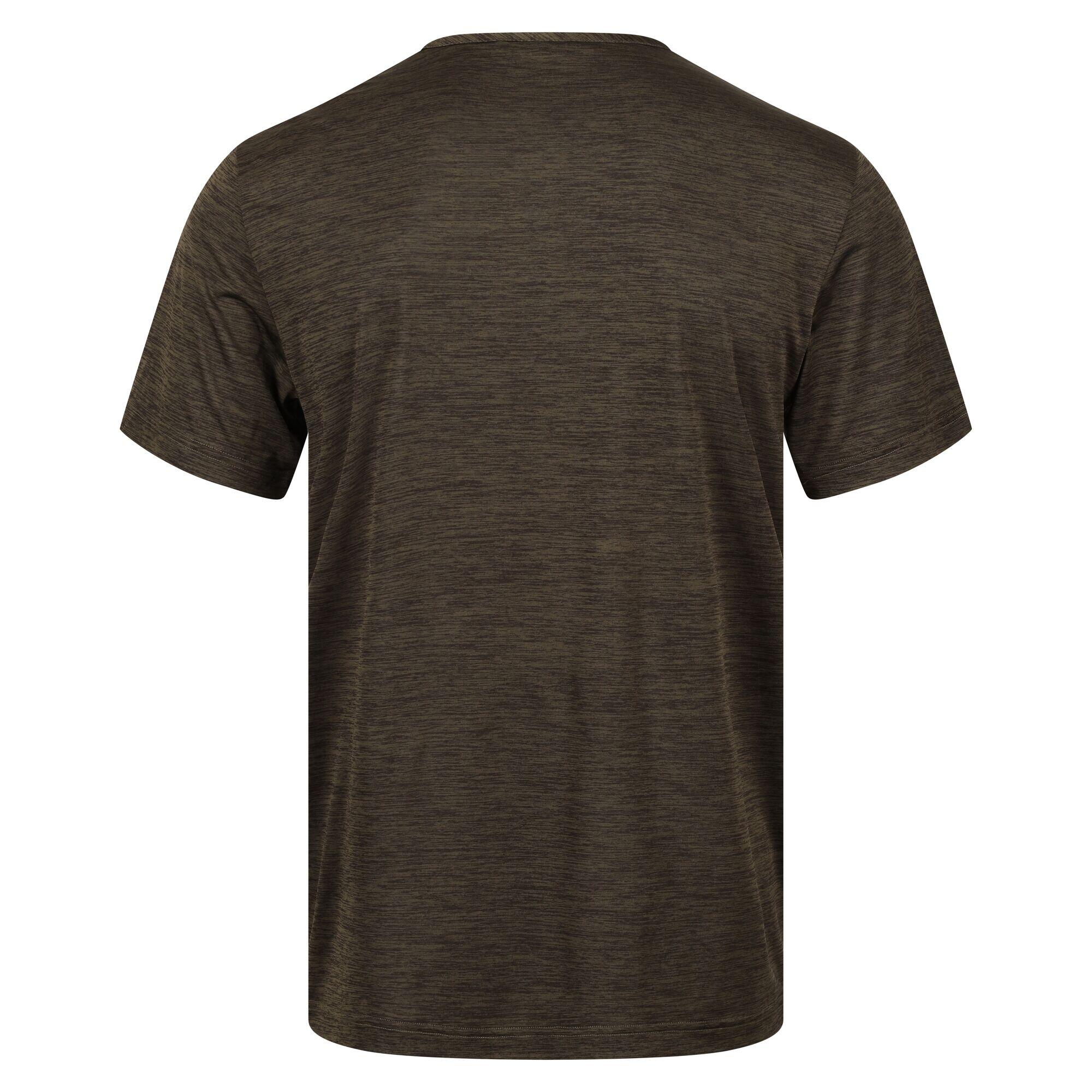 TShirt Feuchtigkeitsabweisend für Herren Dunkel-Khaki meliert 2/5