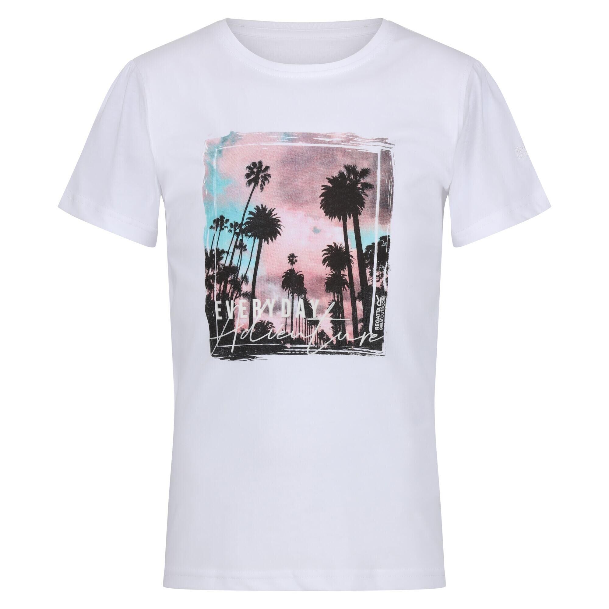 REGATTA Childrens/Kids Bosley VI Palm Tree TShirt (White)