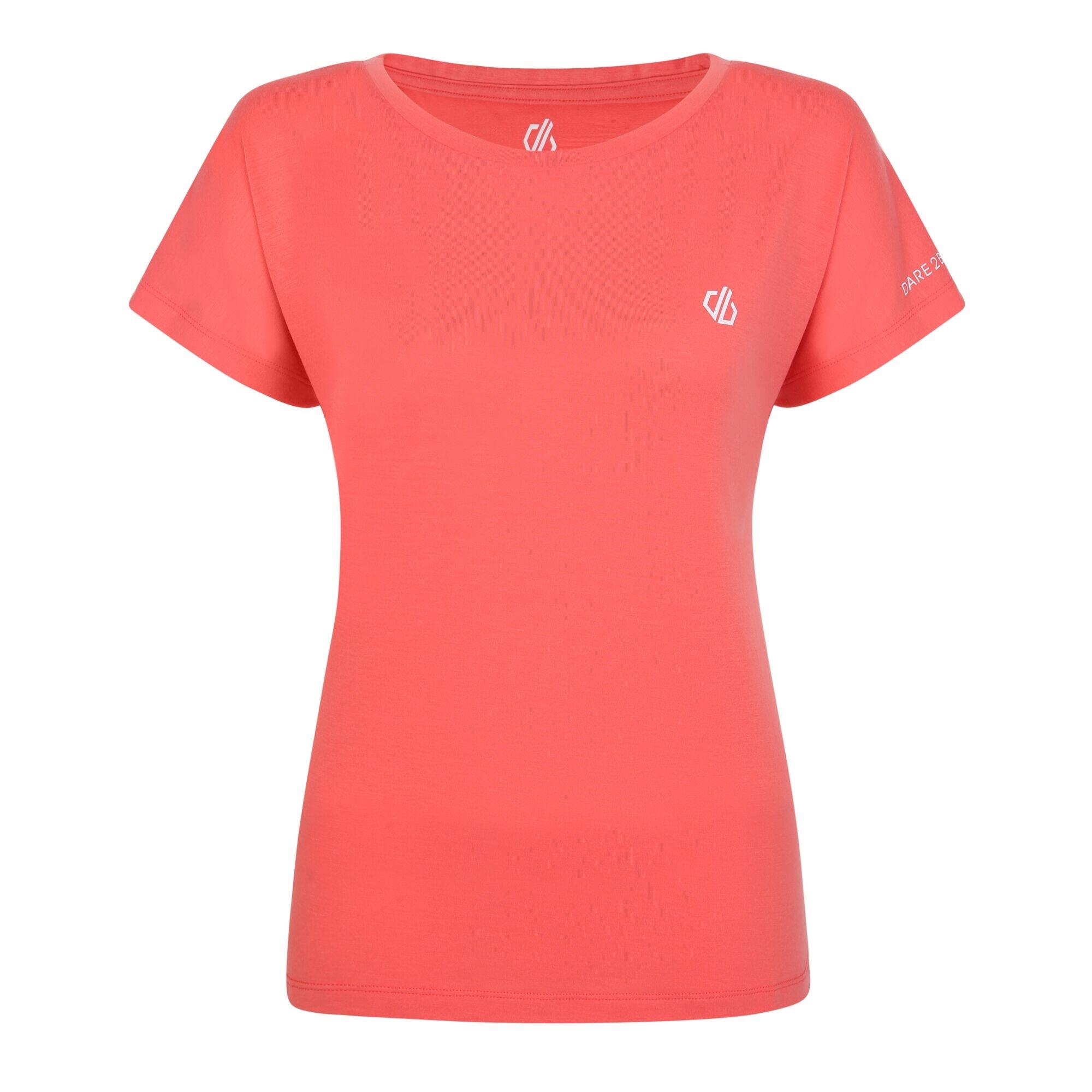 Womens/Ladies Persisting Marl Lightweight TShirt (Neon Peach) 1/5