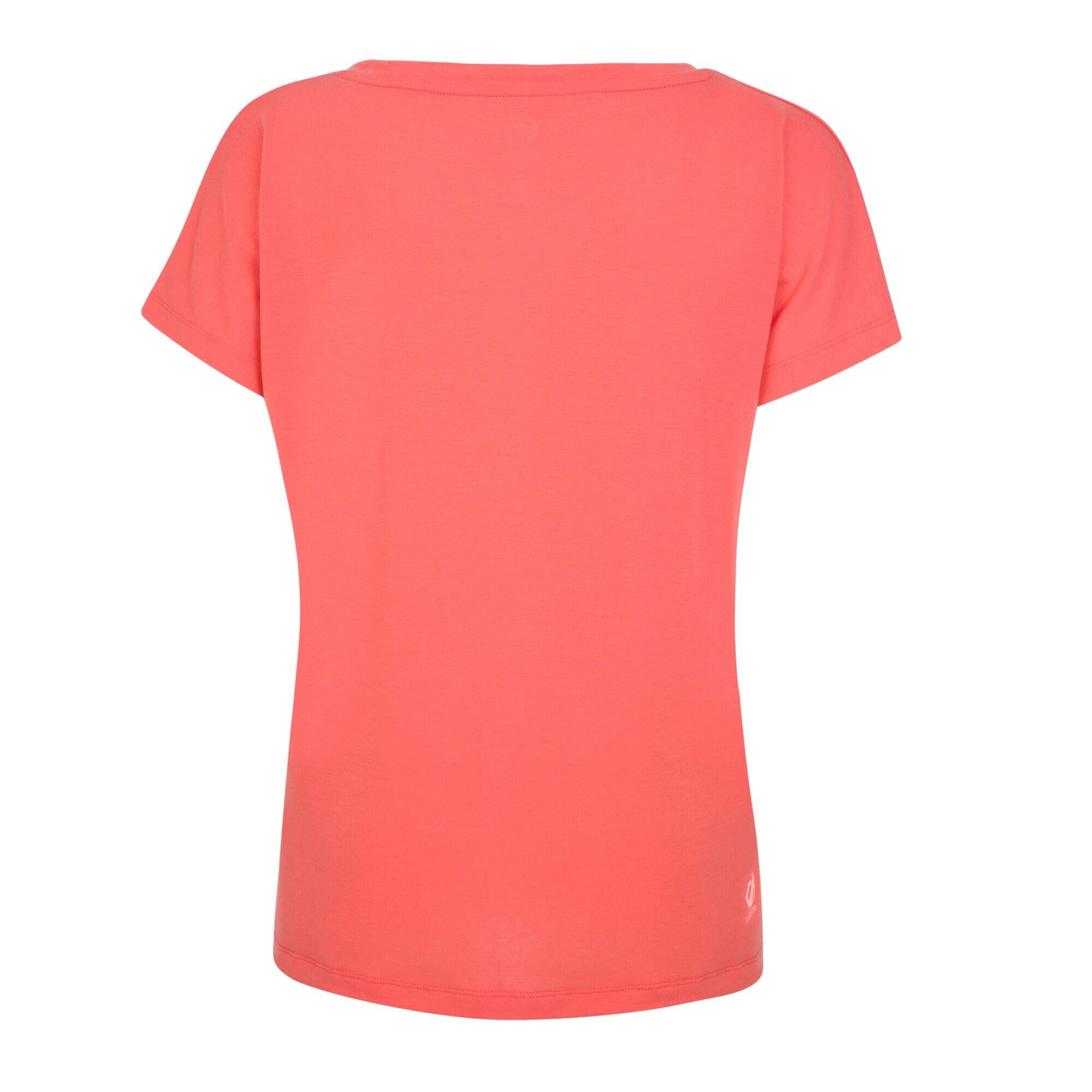 Womens/Ladies Persisting Marl Lightweight TShirt (Neon Peach) 2/5