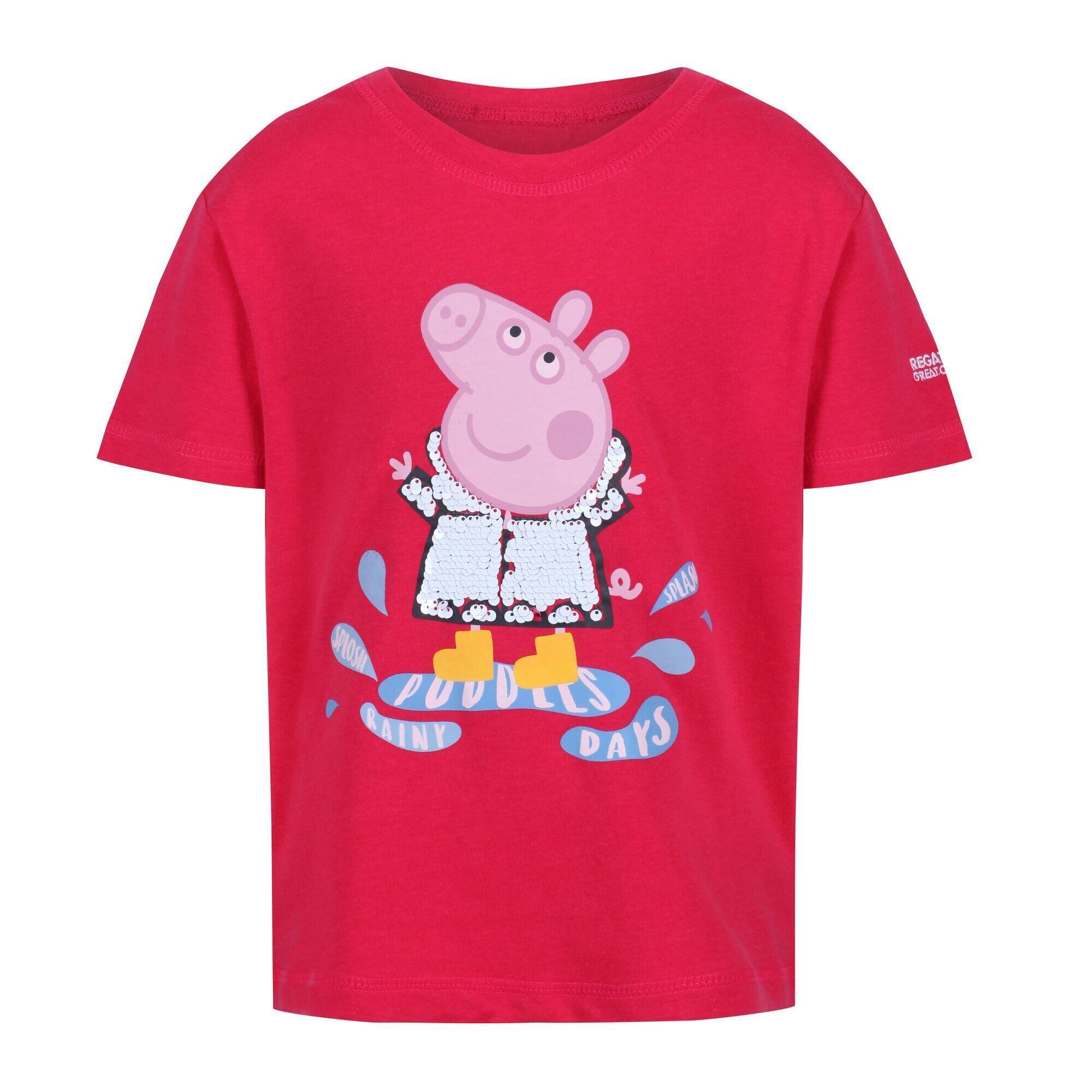 Childrens/Kids Peppa Pig Printed ShortSleeved TShirt (Bright Blush) 1/5