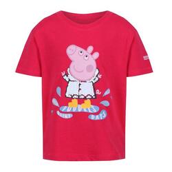 Camiseta de Peppa Pig Impreso de Manga Corta para Niños/Niñas Colorete Brillante