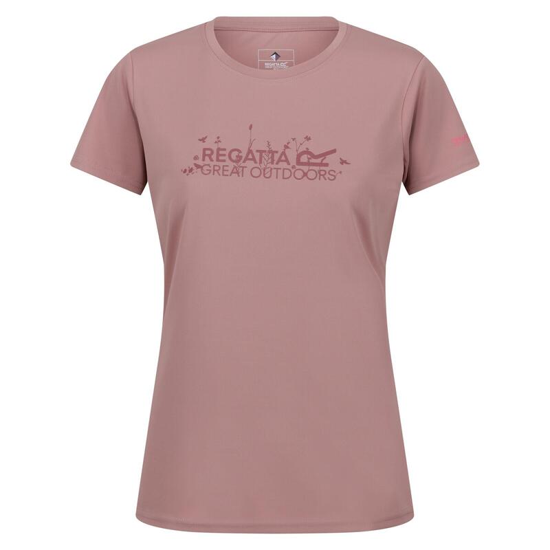 T-Shirt com logótipo Fingal VII para senhora/senhora Rosa-Pálido Sombrio