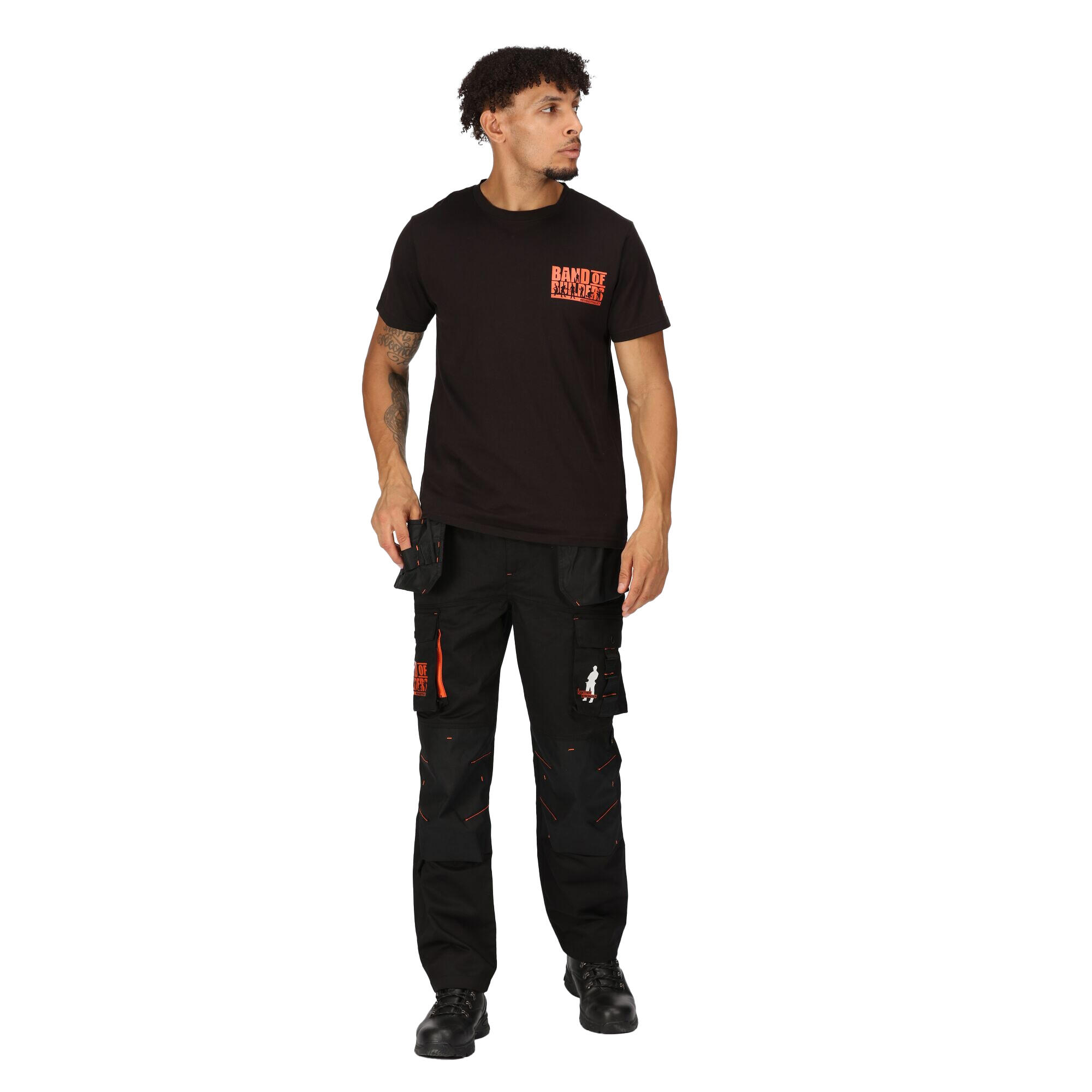 Mens Band Of Builders Marl TShirt (Black) 3/4