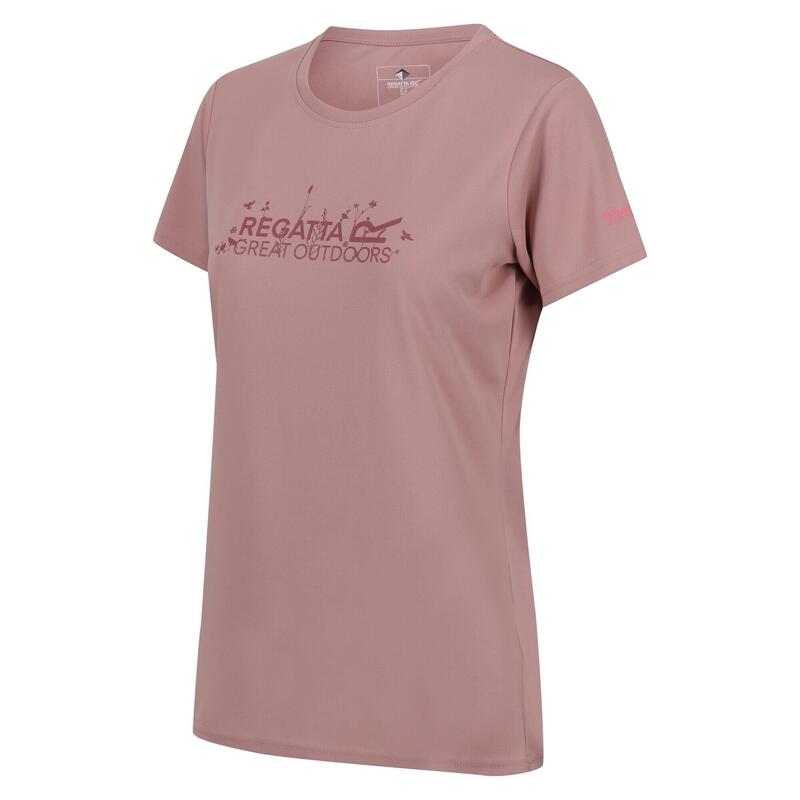 T-Shirt com logótipo Fingal VII para senhora/senhora Rosa-Pálido Sombrio