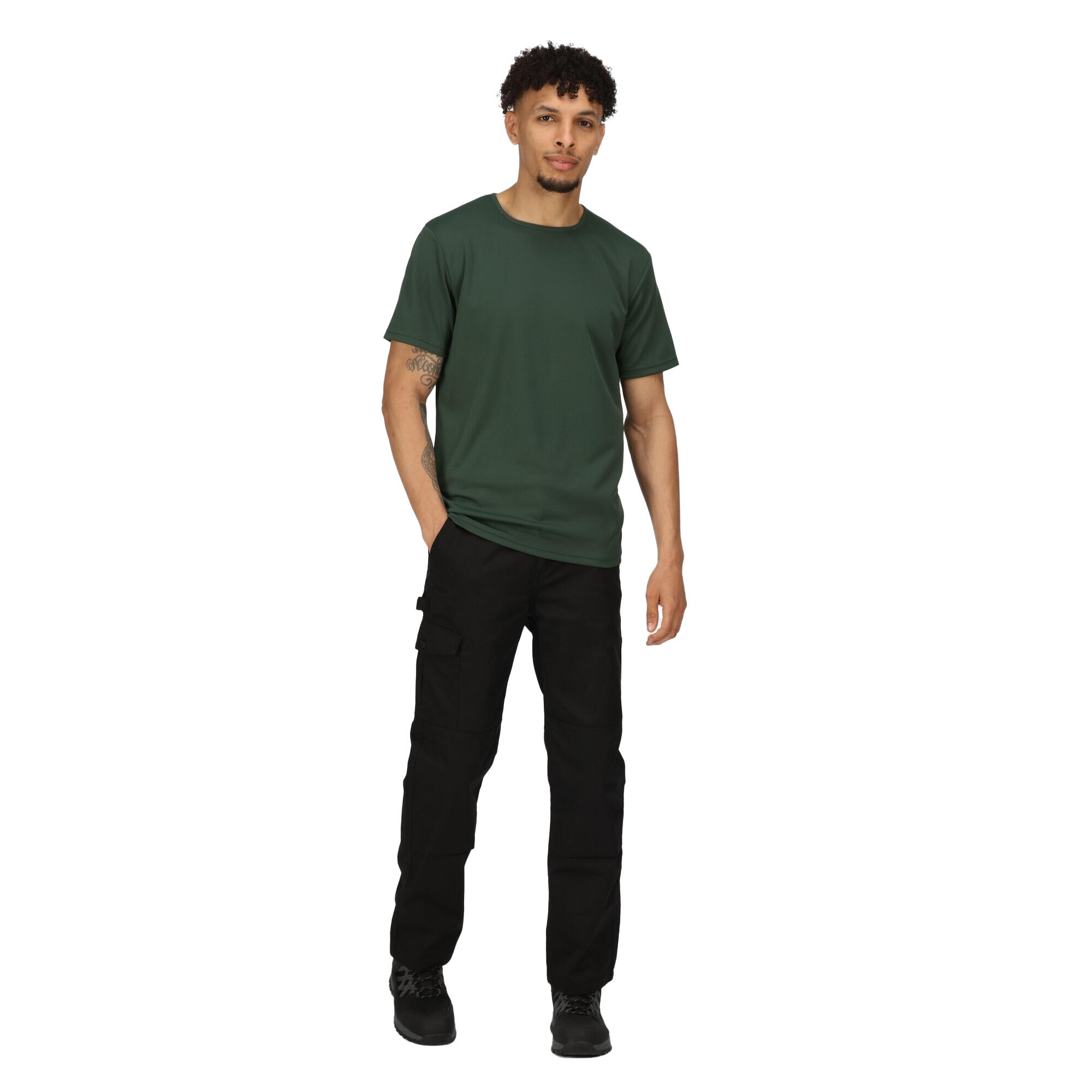 Mens Pro Reflective Moisture Wicking TShirt (Dark Green) 4/5
