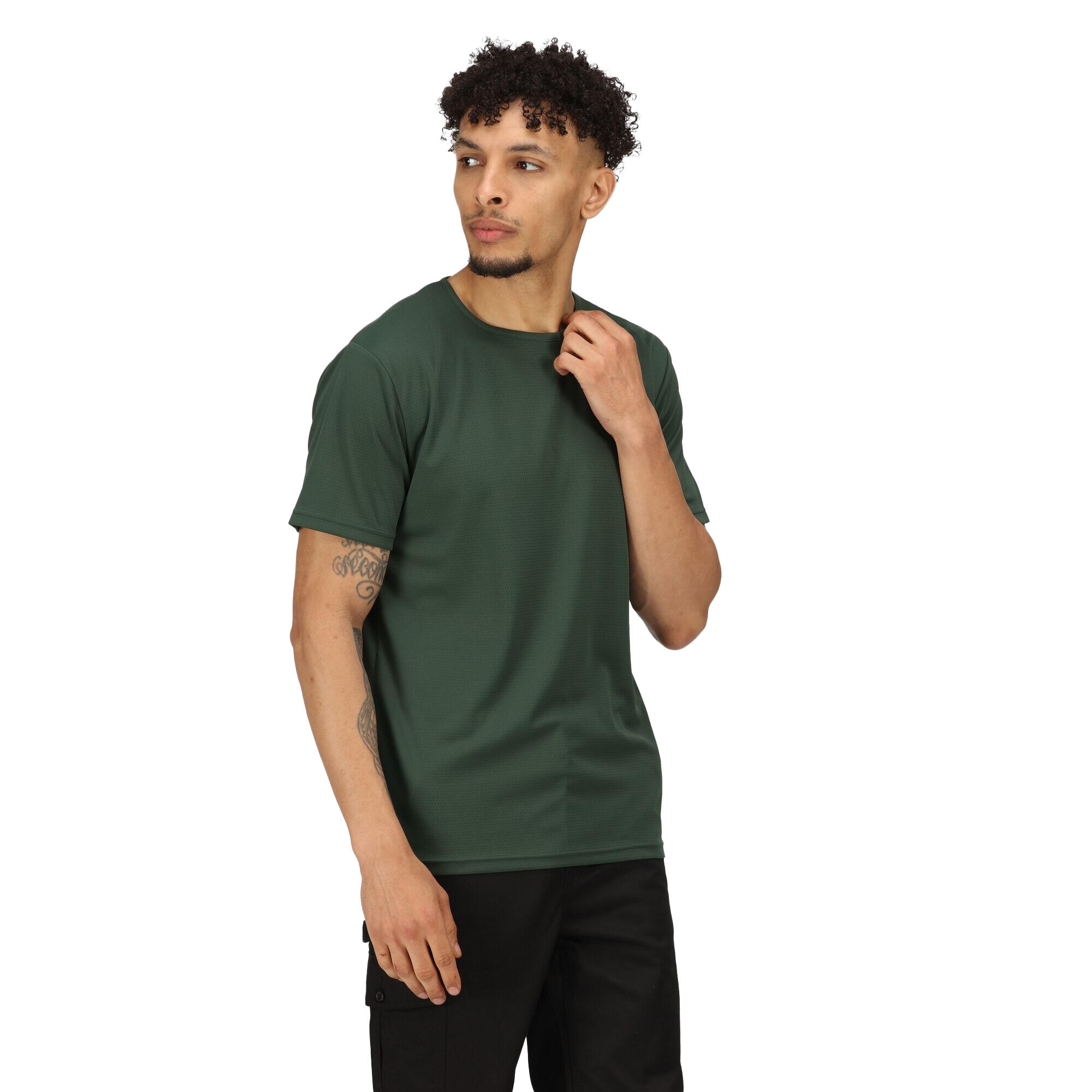 Mens Pro Reflective Moisture Wicking TShirt (Dark Green) 3/5