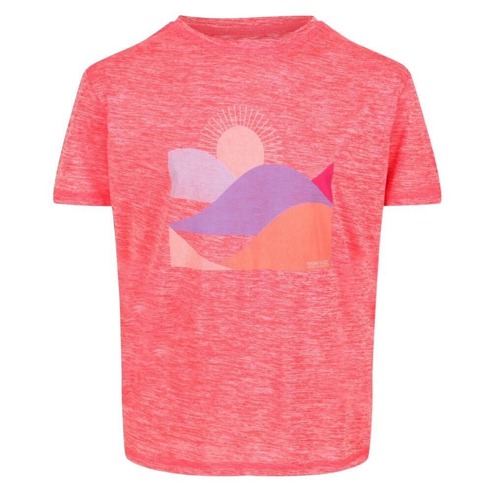 Childrens/Kids Alvarado VI Marl TShirt (Neon Peach) 1/3