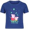 Camiseta de Peppa Pig Impreso de Manga Corta para Niños/Niñas Azul Real