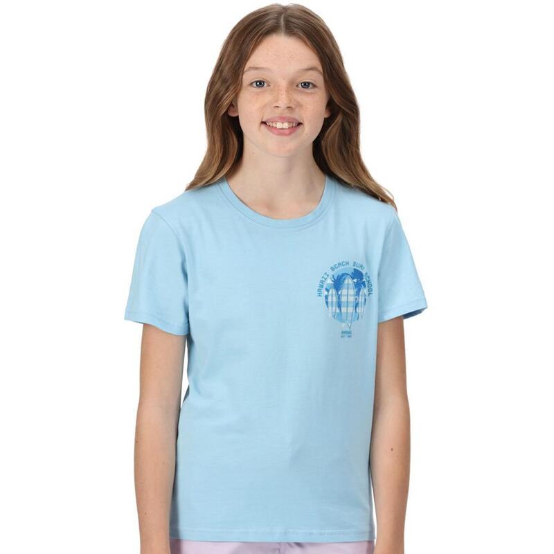 Camiseta Bosley V Impreso para Niños/Niñas Azul Polvo