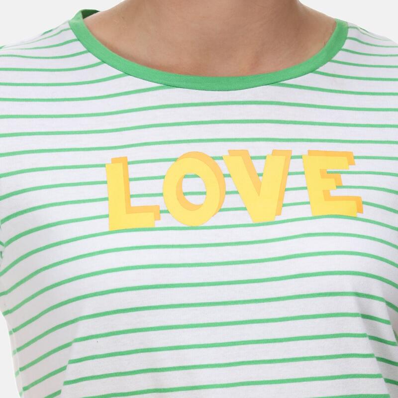 Camiseta Odalis de Rayas para Mujer Verde Vibrante