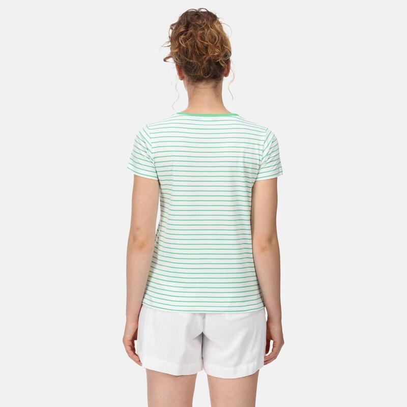 Dames Odalis Stripe Tshirt (Levendig Groen)