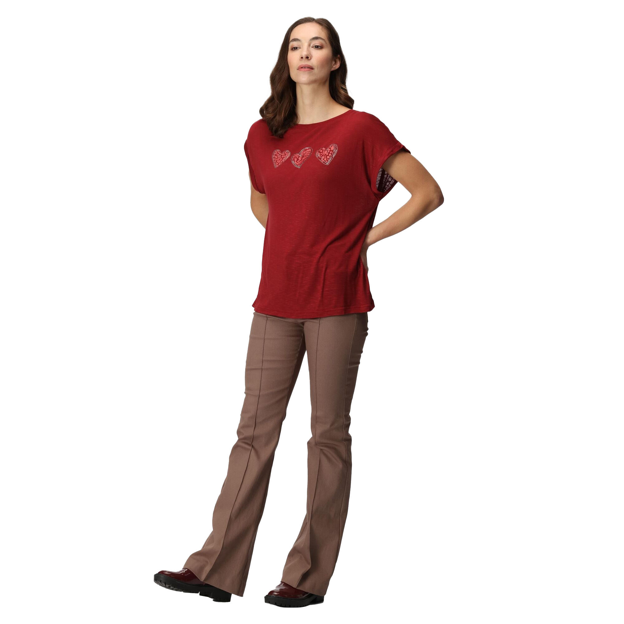 Tshirt Motif/style Cœurs ROSELYNN Femme (Cabernet) 4/5