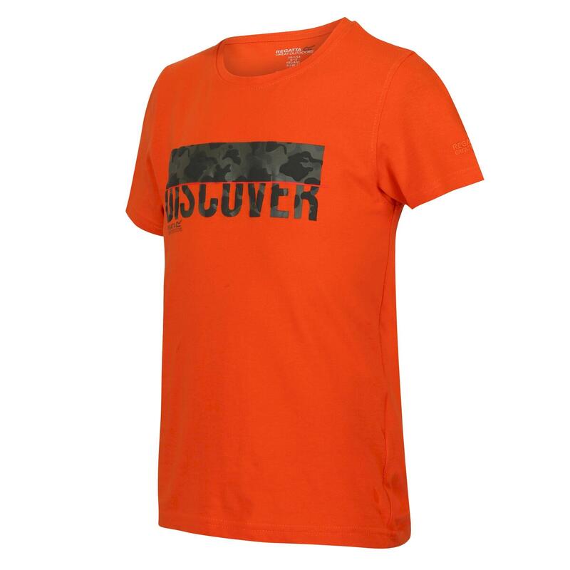 Camiseta Bosley V Rectangular para Niños/Niñas Naranja Magma