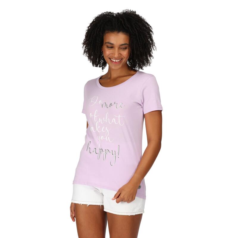 Camiseta Filandra VII Texto para Mujer Lila Pastel
