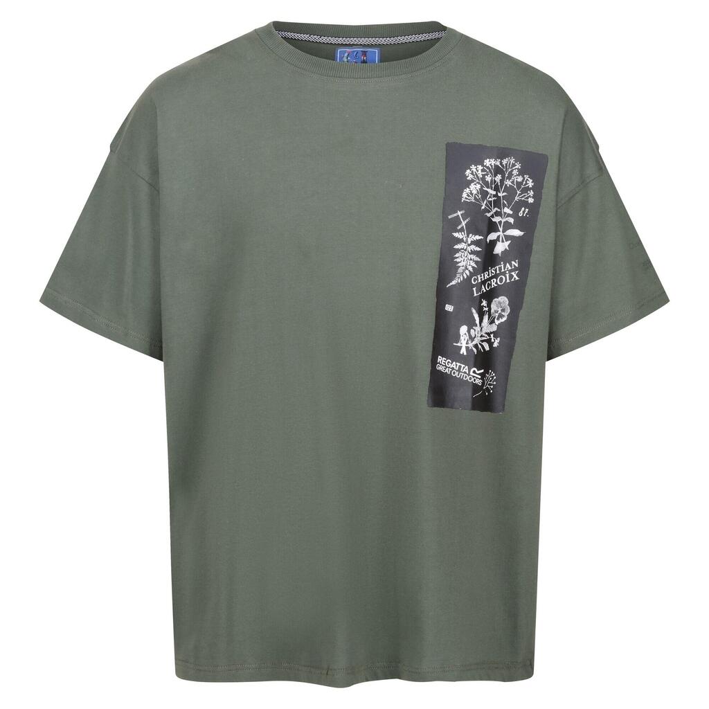 Mens Christian Lacroix Aramon Flower TShirt (Dark Khaki)