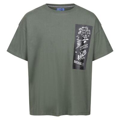 Heren christian lacroix aramon bloemen tshirt (donkere khaki)