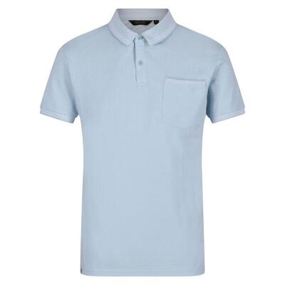 Heren tinston poloshirt met korte mouwen (koel blauw)
