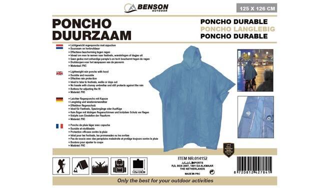 Poncho de pluie bleu 125x126cm - Taille unique 4/4