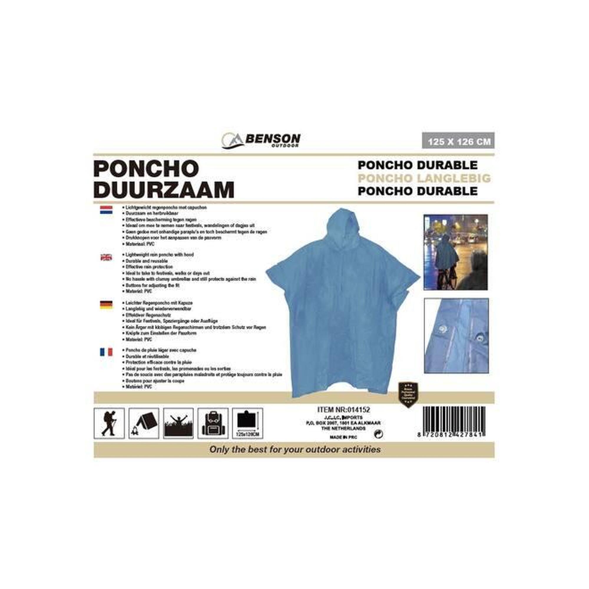 Poncho de ploaie albastru 125x126cm - Mărime unică