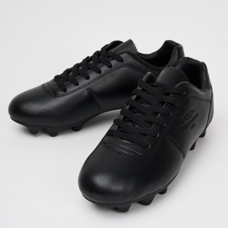 Scarpe Calcio Ragazzo SQUADRA JUNIOR TECH/LEATHER NERO suola PU nera