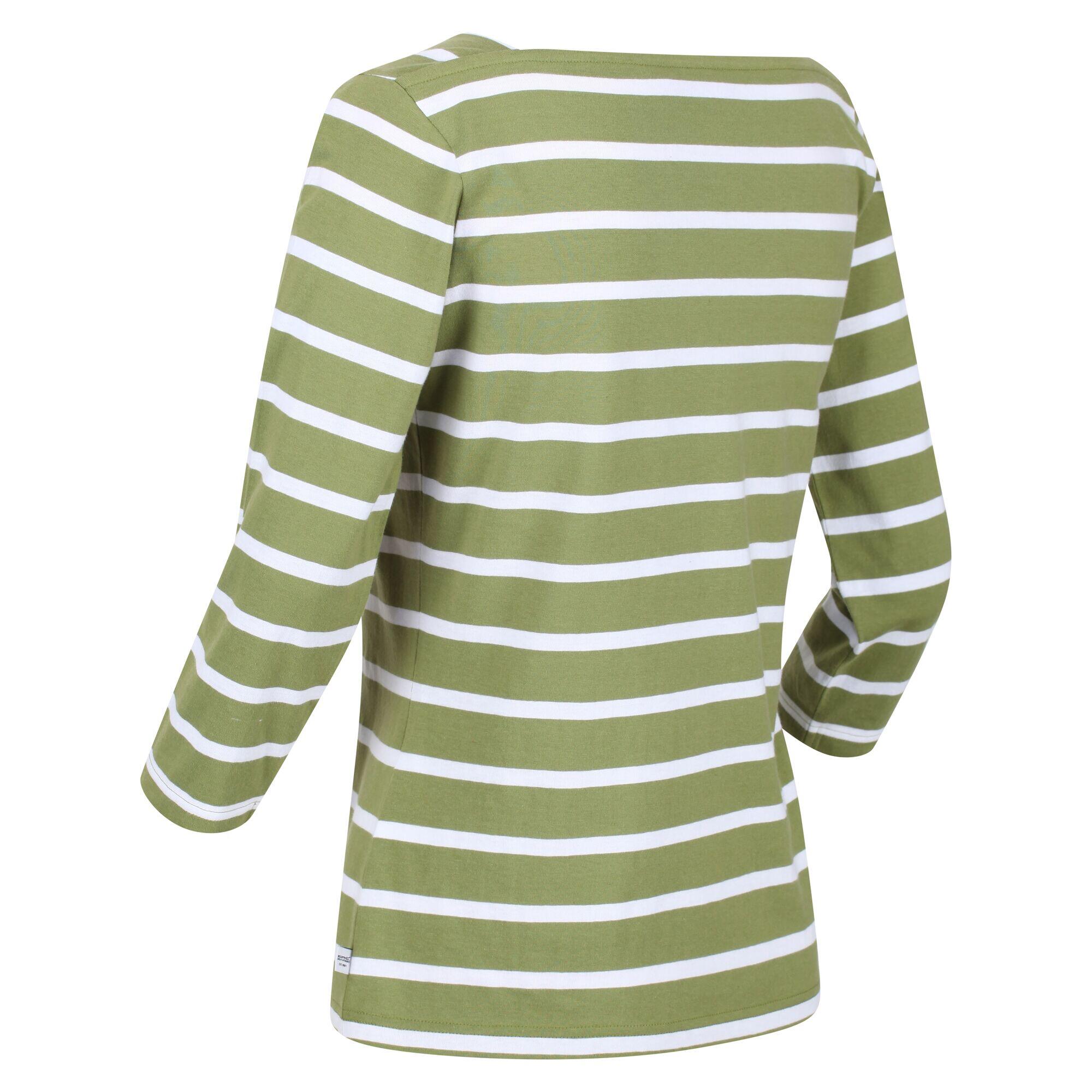 Womens/Ladies Polexia Stripe TShirt (Grape Leaf/White) 3/5