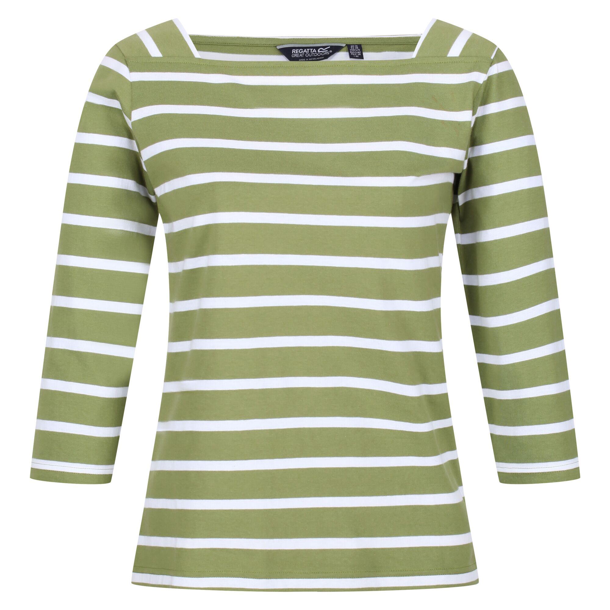 Womens/Ladies Polexia Stripe TShirt (Grape Leaf/White) 1/5