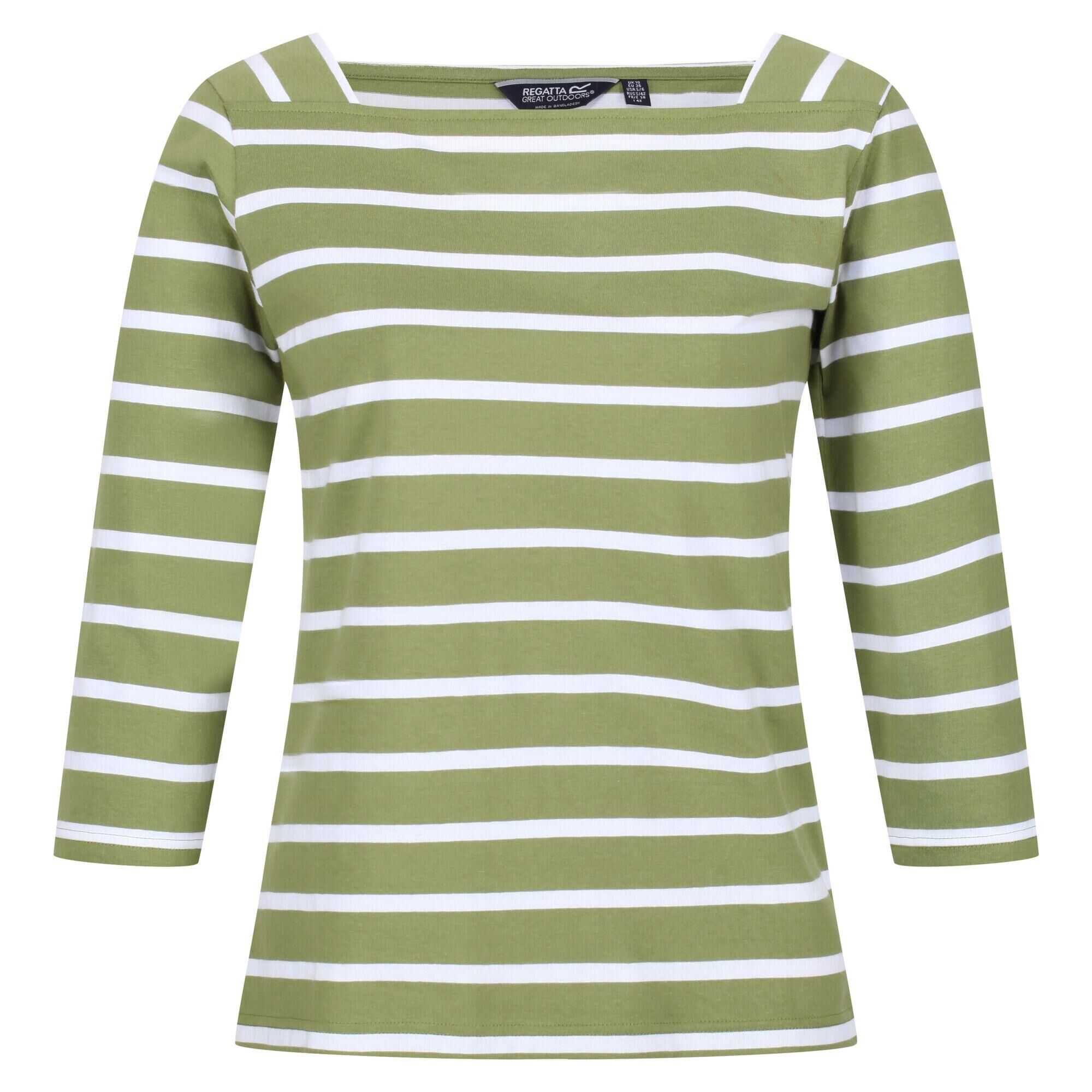 REGATTA Womens/Ladies Polexia Stripe TShirt (Grape Leaf/White)