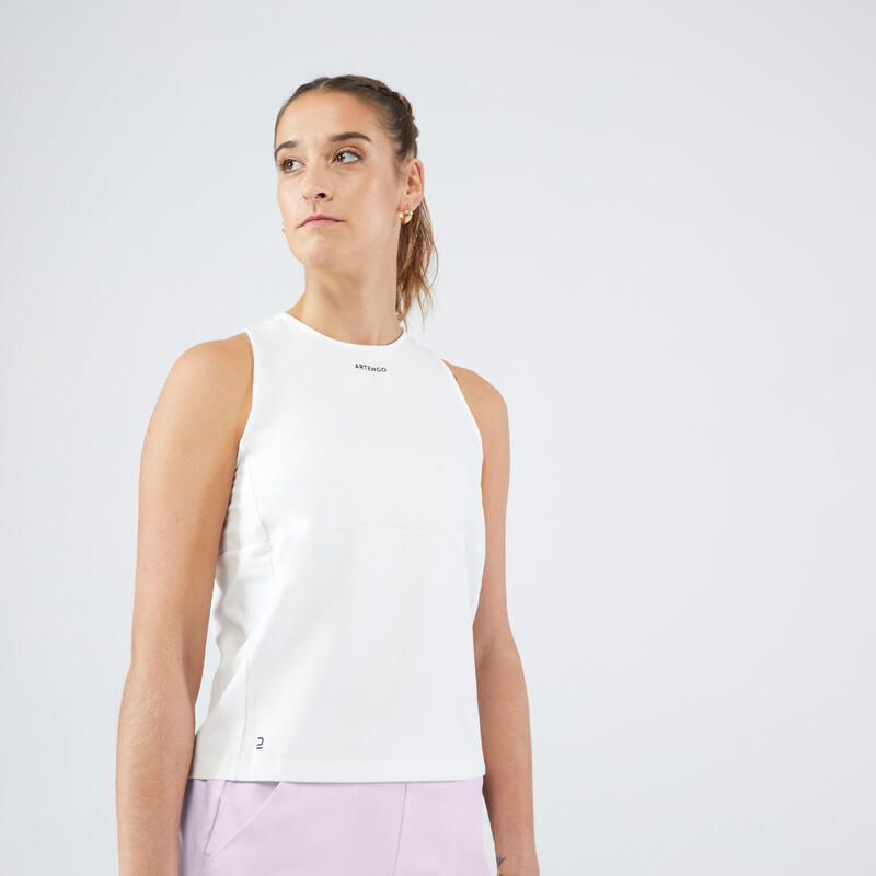 Refurbished - Damen Tennis Top - Rundhals Dry Soft cremeweiss - SEHR GUT