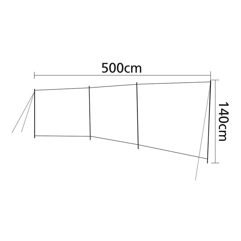 Bo-Camp Windscherm Dennis Met raam 3 Vakken