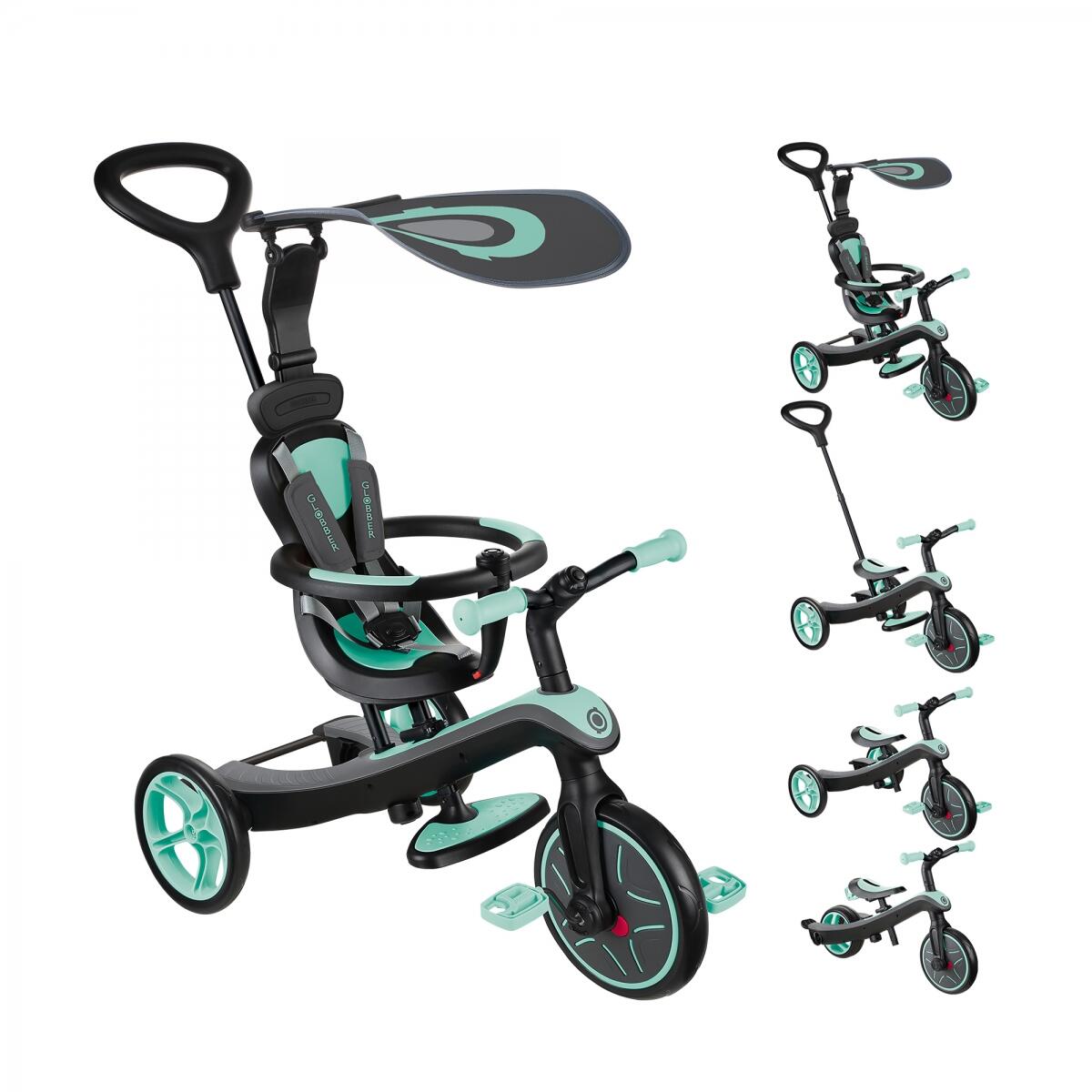 Globber Explorer Trike 4 in 1 with Parent Handle - Mint 1/5
